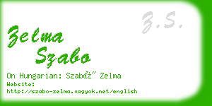 zelma szabo business card